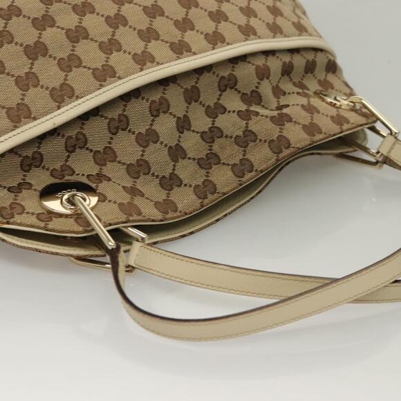GUCCI GG Canvas Shoulder Bag Beige Gold - Picture 6 of 16